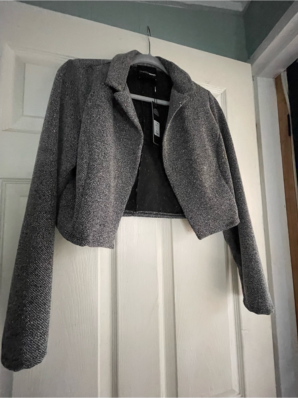 Cropped Gray Tweed Women’s Jacket Fashion Nova